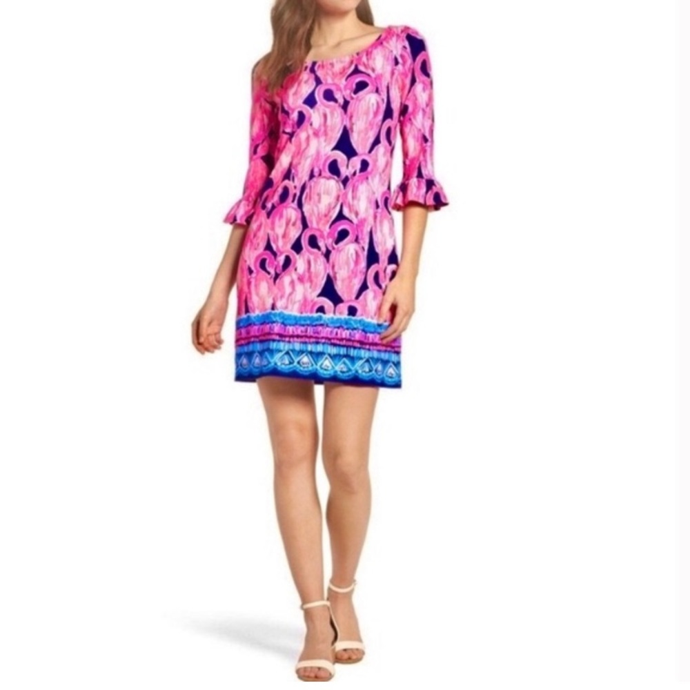 Lilly Pulitzer Sophie Dress Pink Flamingo High Tide XXS UPF 50+